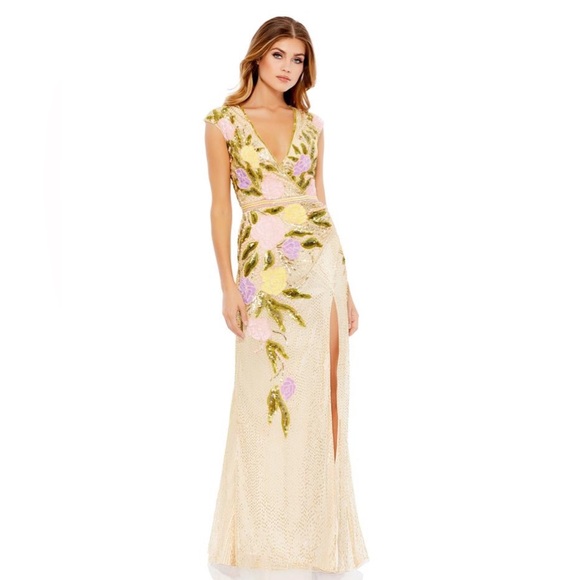 Mac Duggal Dresses & Skirts - Mac Duggal 5420D Slit Skirt Floral Dress